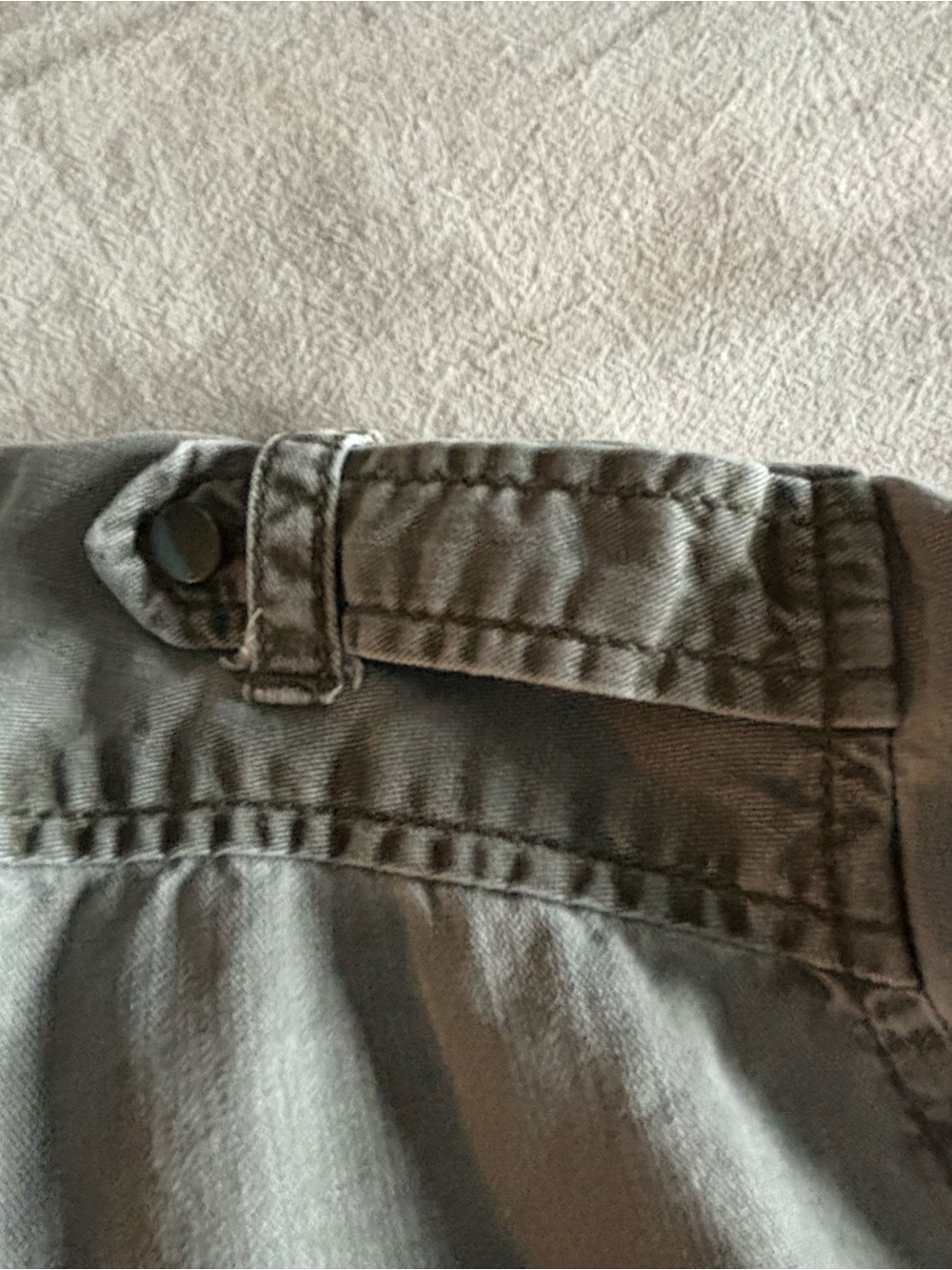 Express Boyfriend Gray Lyocell Utility Shirt XS Petite - Picture 5 of 10